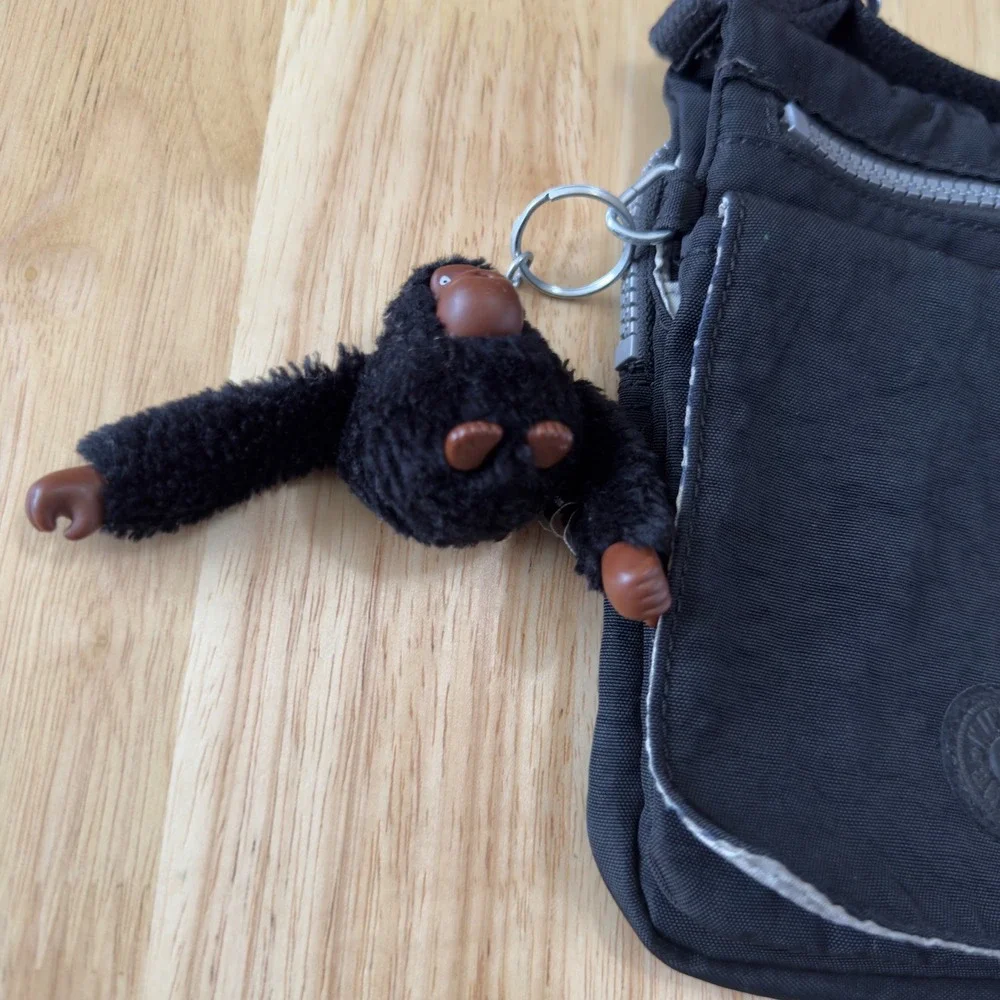 Kipling‎ Women Eldorado Crossbody Bag Small Black Monkey Keychain Messenger